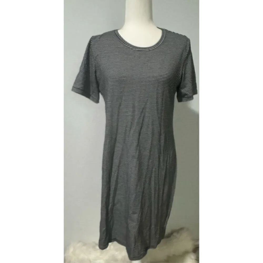 Theory striped shirt dress L